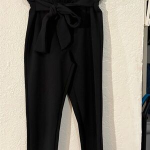 SHEIN Black Tie-Waist Jumpsuit